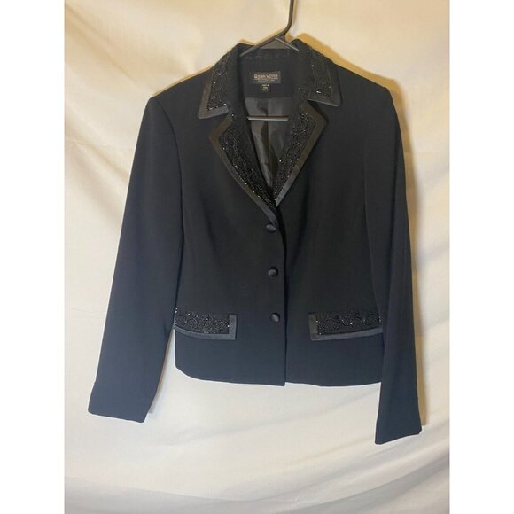 John Meyer Womens Size 10 Medium Professsional Blazer Suit Jacket Black Bling - Picture 1 of 3